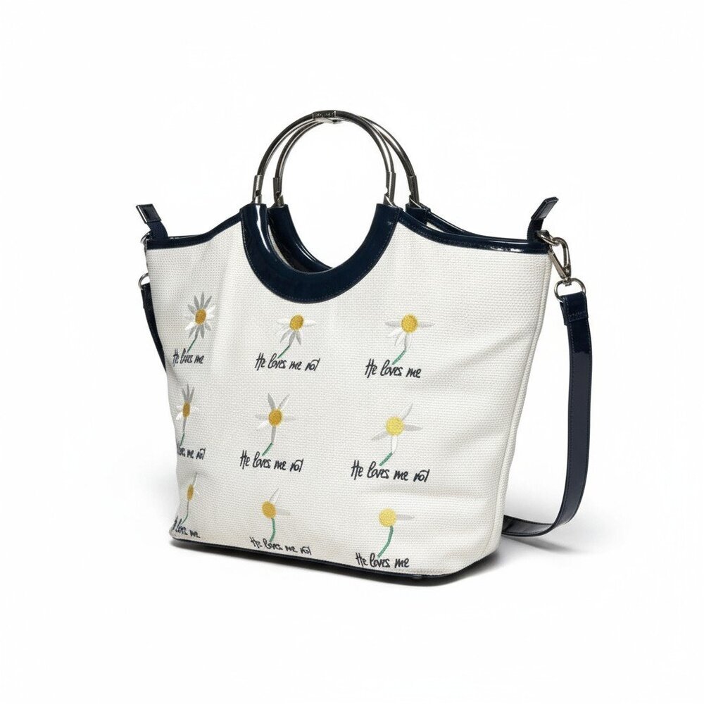 Lulu by Lulu Guinness He Loves Me He Loves Me Not Floral Daisy Tote Bag